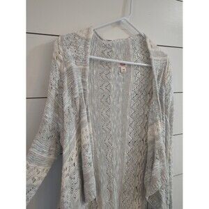 Mossimo women's medium cardigan blue cream white cotton blend spring